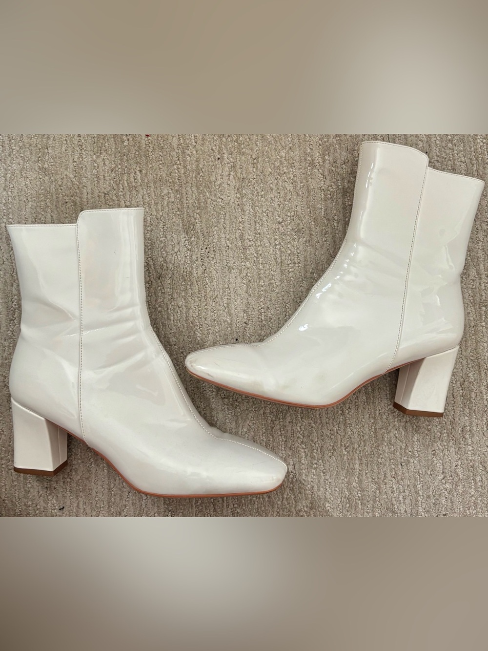 White Faux Leather Heels/Booties